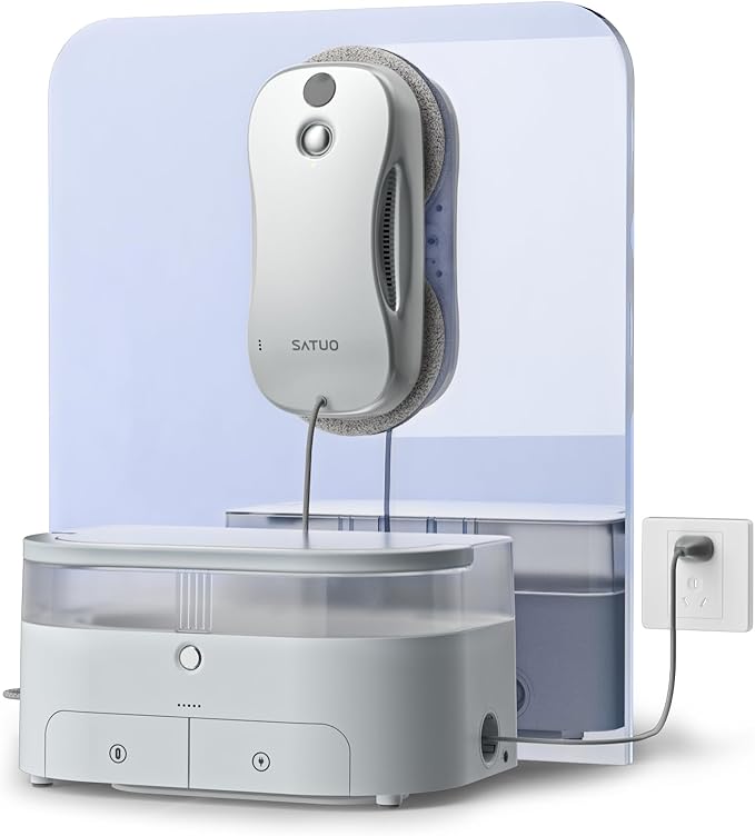 Satuo S9PRO Window Cleaning Robot,Window Cleaner Robot with Portable Station Suitable for Stubborn Stains Intelligent Path Planning Automatic Dual Water Spray Edge Detection