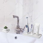 2 PCS Water Absorbing Stone Tray for Sink, Diatomite Bathroom Tray Quick Dry Dish Soap Holder Kitchen Sink Organizer for Modern Home Decor - White