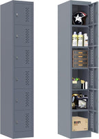 KAER Metal Lockers - 71" Height Steel Lockers for Employees with 6 Door Storage Locker for Employees Gym School Home Office Garage - Assembly Required
