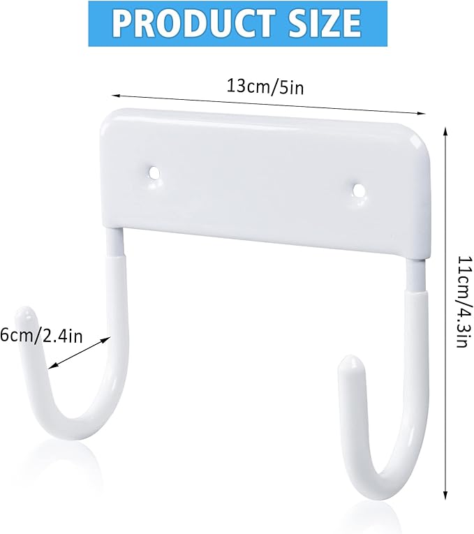 Ironing Board Hanger Wall Mount Ironing Board Holder Organizer for Laundry Rooms Door(Pure White)