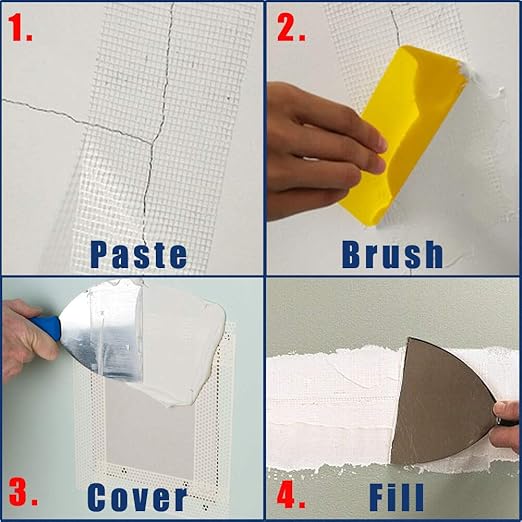 Drywall Joint Tape-13 MESH,100% Fiberglass 1.88-Inch X 180Feet,Heavy-Duty Self-Adhesive Wall Crack and Seam Patch
