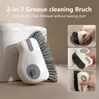 2 in 1 Groove Cleaning Brush, Window Track Cleaning Tools, Multifunction Window Track Cleaner with Hard Bristle and Hidden Scraper, Crevice Brush for Sliding Door Track, Window Seal, Sill (Max)