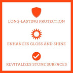 TriNova Granite Sealer & Protector Gallon Refill- Made in USA, Best Stone Polish, Protectant & Care Product - Easy Maintenance for Clean Countertop Surface, Marble, Tile 128 fl oz