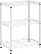 Honey-Can-Do 3-Tier Heavy-Duty Adjustable Shelves, Metal Storage Rack with 250-lb Shelf Capacity, White, 14" W x 24" L x 30" H