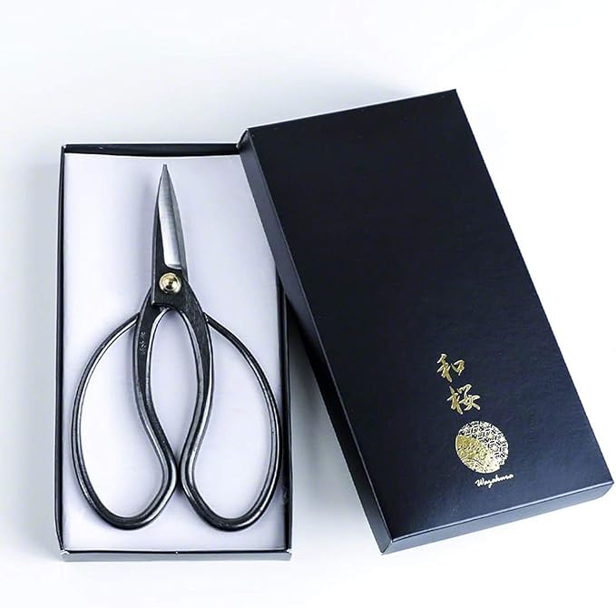 Wazakura 4PCS Bonsai Essential Tool Kit MADE IN JAPAN, Japanese Bonsai Scissors 7inch(180mm) + Concave Branch Cutter 8inch(200mm) + Stainless Tweezers + Sap Eraser Set