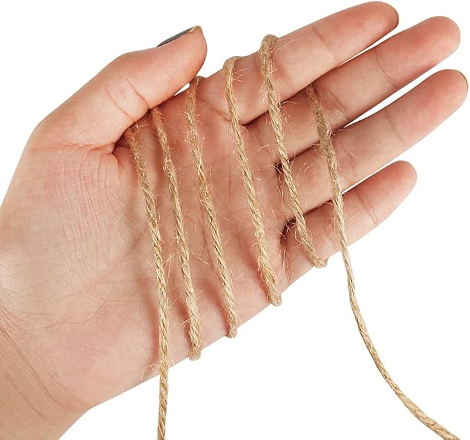 Shintop 3mm Twine, 328 Feet Garden Twine Heavy Duty 3Ply Natural Jute String for Arts, Crafts, Gift Wrapping and Climbing Plants (Brown)