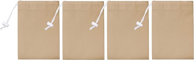 Urban Villa Laundry Bag Canvas|Dirty Clothes Travel Laundry Bag|Machine Washable|Reusable College Hostel Hamper Liner Bag for Garments Delicates Drawstring Closure 4 Pack Taupe Color|Size 28X36 Inches