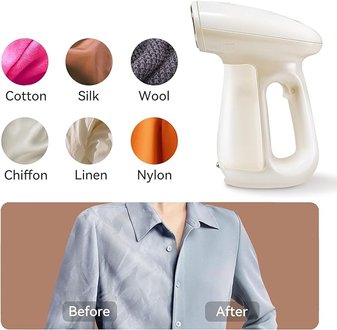 Bear Steamer for Clothes, Handheld Clothes Steamer,1300W Strong Power Garment Steamer with 230ml Tank,Fast Heat-up, Auto-Off, Steam Iron Fabric Wrinkle Remover with Brush for Home and Travel