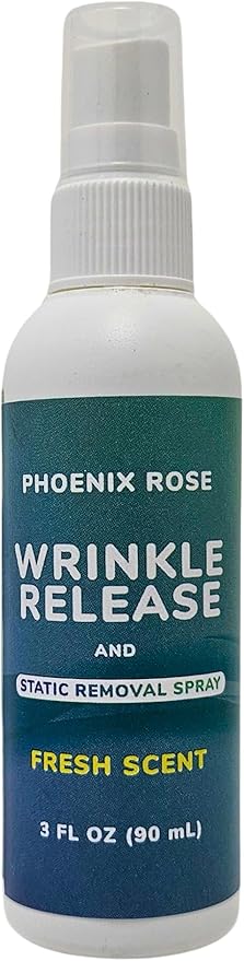 Phoenix Rose Wrinkle Release and Static Removal Spray - Fresh Scent - 3 oz Spray Bottle - TSA Travel Compliant - (Pack of 2) - (Packaging may vary)