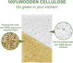 12 Pack SmilePowo Natural Kitchen Sponge Compostable Kitchen Sponges Cellulose and Coconut Scrubber Abrasive Scrubbing Pads Environmentally Friendly Sponge for Dishes No Chmical