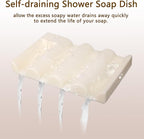 Soap Dish for Shower, Bathroom & Kitchen – Non-Slip, Self-Draining Design to Keep Soap Dry, Extend Soap Life – Easy to Clean, Compact & Durable (Beige, 2 pcs)