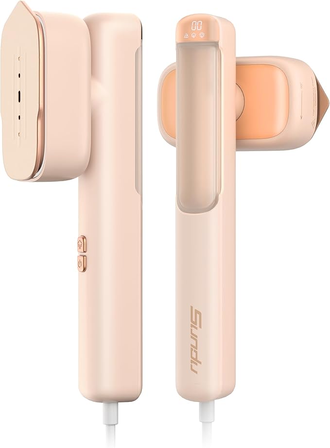 Portable Travel Steamer Handheld Garment Steamer with 15s Heat Up, Dual Voltage 100-240V, Lightweight Design, Horizontal & Vertical Steaming, Ideal for Home, Office, and Worldwide Travel