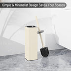 BGL Standing Toilet Brush and Holder Matte White Aluminium Toilet Bowl Cleaner Brush and Holder for Bathroom Storage and Organization, Square Design Sturdy and Space Saving
