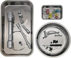 Magnetic Tray Holder 3pc,for Socket Screw Nuts Bolts Metal Parts,Extra Strong Magnet,Thickened Tray,Stainless Steel