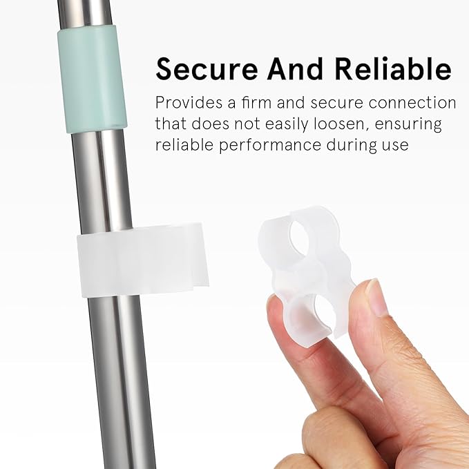 TOYANDONA Broom-Dustpan Coupler Clamp Connection Set 2pcs, Broom Handle Clip Accessory for Cleaning Tool Linkage, Sturdy Dustpan-Broom Securing Connector for Household Floor Sweeping