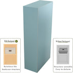 8-Cube Storage Shelf Bookcase - Wooden 4-Tier Floor Standing Open Bookshelf, Modern TV Stand up to 55 Inchs for Home and Office, Light Blue