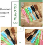 10 PCS Plastic Mini Gardening Shovel Spoons Soil Scoops, Cultivation Digging Transplanting Gardening Tools for Succulents Potted Flowers, Bath Salt Spoons/Washing Powder Scoops/Loose Tea-Leaf Scoops