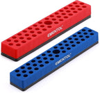 EMENTOL 2PCS 1/4" Magnetic Bits Holder Set - Red and Blue, 86PCS Hole, Bit Organizer with Strong Magnetic, Magnetic Bits Organizer, 2 Pieces