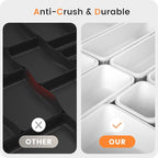 A-LuGei 【28PCS】 Drawer Organizer, Bathroom Organizers and Storage, Makeup organizer, Desk drawer organizer, Storage Bins for Kitchen Office Bedroom Vanity Jewelry Pantry Garage【White】【4Size】