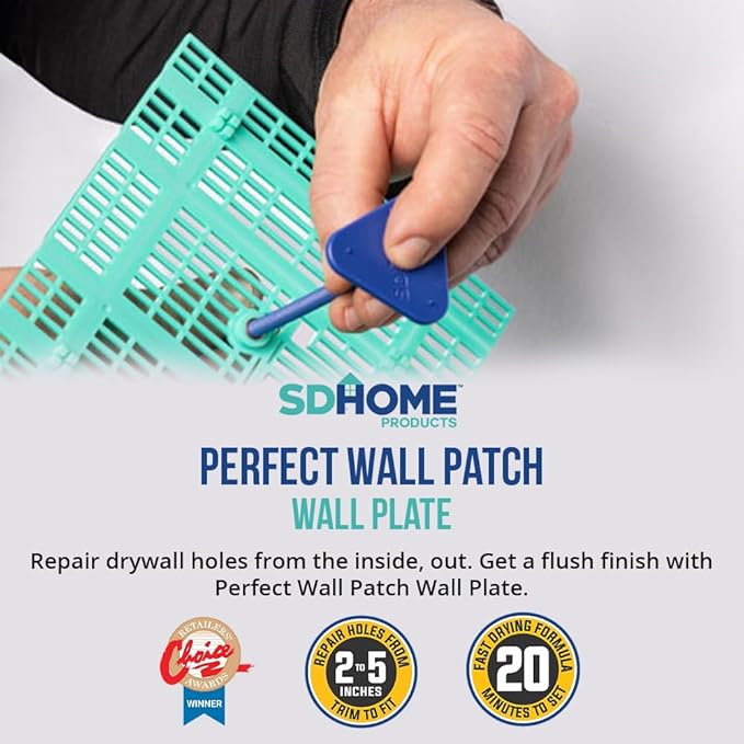 Wall Patch Repair Plate by SD Home, 1-Pack Drywall Backing Plates, 2-5” Hole Repair Patch, Easy & Quick DIY Patching