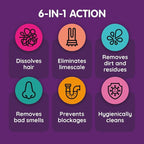 Vamoosh 6-in-1 Washing Machine Cleaner | Dissolves Pet Hair | Prevents Blockage | Grapefruit Scent | Removes Limescale | Deep Clean | Eliminates Odor | Made in the UK | 150g (Pack of 2)