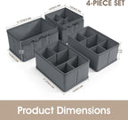 VERONLY Cosmetic Storage Bins Makeup Organizer, Adjustable Multifunction Storage Box Desk Drawer Divider for Makeup Brushes, Bathroom Countertop or Dresser, Set of 4