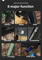 2 Pack Samll Survival Shovel, 9 in 1 Mini Camping Shovel, Ultralight Backpacking Trowel Shovel, Backpacking Gear for Hiking, Camping and Survival Bags (Black)