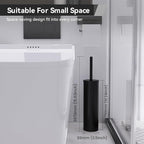 DOWRY Toilet Bowl Brush and Holder for Bathroom, Deep Cleaning Toilet Brush and Holder Set with Long Handle, Hidden Toilet Bowl Brush with Replaceable Head,Modern Decor Black Round 2PCS