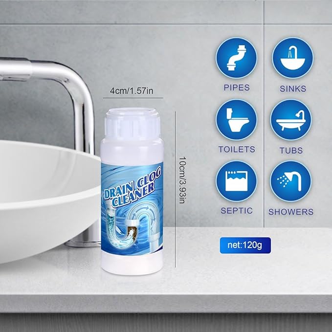 4 Pack Sink Drain Cleaner – Upgraded Safe Powerful Formula for Kitchen Pipes and Household Drain Unclogging