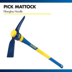 Estwing 5-Pound Pick Mattock, 36-Inch Fiberglass Handle, Ideal for Hoeing in Tight Quarters or Rocky Soil