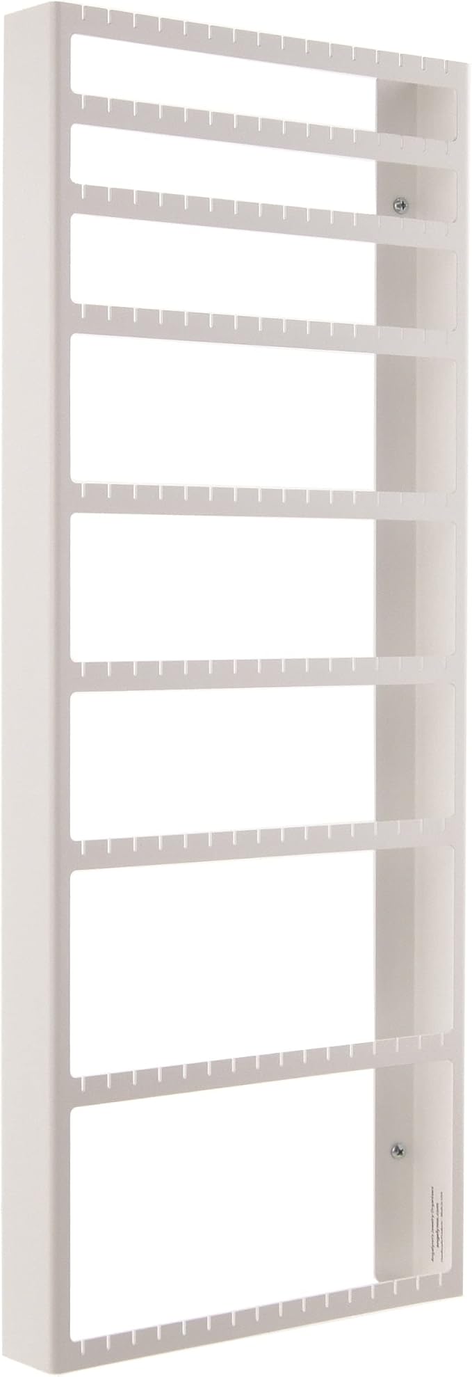 Angelynn's Wall Mounted Big and Small Earring Holder Organizer Display Women Long Post Stud Large Dangle Hoop Pierced Earrings, Hanging Closet Jewelry Storage Rack, Mary White 9"x23"