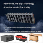 Wrench Organizer for Tool Box & Drawer, Reinforced Anti-Slip Toolbox Organizer System, Universal Tool Organizers and Storage for Wrenches & Screwdrivers (Metric & SAE Labels, No Magnet, Black, 42PC)