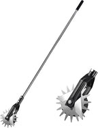 Wheel Rotary Edger Lawn Tool, Grass Edge Trimmer, Sidewalk Manual Lawn Edger, Strong 3 Sections Stainless Steel Handle with Cushion Grip, 58.3-Inch