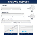 No Drilling Closet Rod, 27.5-82 Inches Hanging Closet Rod for Clothes, Closet Bar & Pole Heavy-duty, Closet Rods for Hanging Clothes For Closet Wardrobes Bathroom Laundry RV Curtains,White