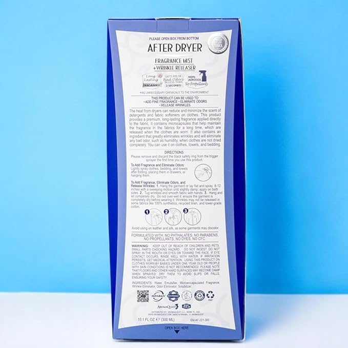 Advanced AFTER DRYER Fabric Spray Fragrance Mist, Fresh Fabric Wrinkle Release Spray Odor Remover - Laundry Scent Boosters for Home, Dorm, Anywhere - Fresh Linen Scent 10.1 Oz. - INSTANT FRESH FABRIC