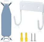 Ironing Board Hanger Wall Mount Ironing Board Holder Organizer for Laundry Rooms Door(Pure White)