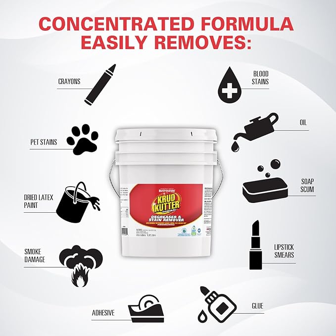 Krud Kutter KK05 Original Concentrated Cleaner/Degreaser Stain Remover, 5 Gallon