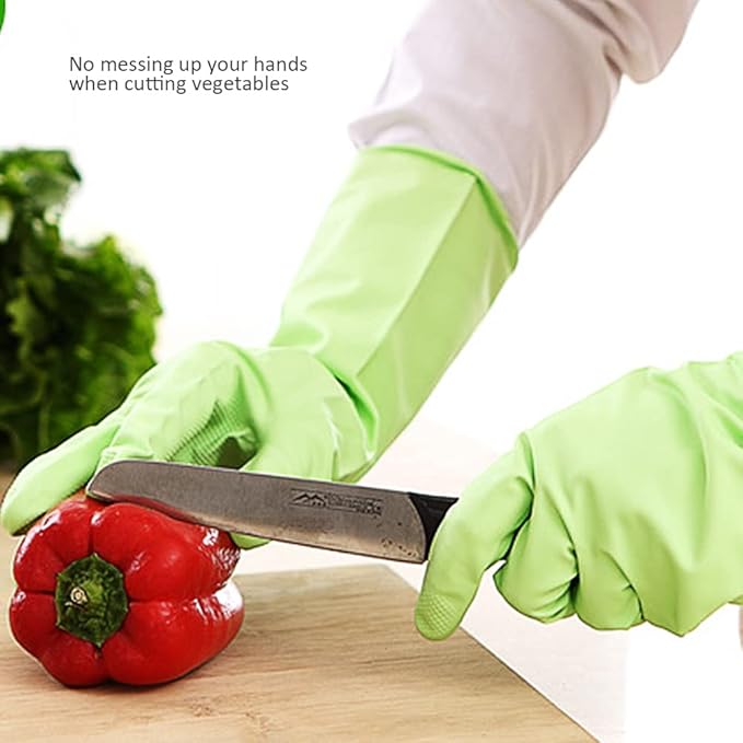 Alimat PluS 3 Pack Reusable Cleaning Gloves Latex Free, Dishwashing Rubber Gloves for Cleaning, Waterproof Household Gloves for Laundry, Gardening (Medium, Without Liner)