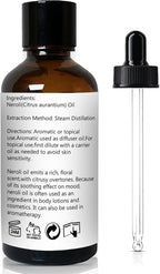Neroli Essential Oil 1 Oz- 100% Pure & Undiluted Orange Blossom Oil for Diffuser, Skin Care, Massage & DIY