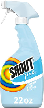 Shout Free Laundry Stain Remover Spray, Active Enzyme Formula is Fragrance, Bleach, and Dye Free, Removes Everyday Stains including Baby Stains - 22oz Spray