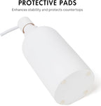 Matte White Soap Dispenser for Bathroom, 15oz Round Rustproof Liquid Hand Dish Soap Dispenser Pump for Kitchen Sink, Countertop, and Bathroom