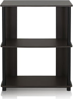 Furinno JAYA Simple Design 3-Tier Bookcase / Bookshelf / Display Rack, Plastic Tubes, Walnut