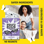 Molly’s Suds Laundry Detergent Sheets | Gentle on Sensitive Skin, Powerful Bio-Based Enzymes, Stain-Fighting | Liquidless & Plastic-Free Packaging | 120 Loads (Lavender)