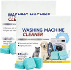 Washing Machine Cleaner Tablets, 12 Pack for a 6 Month Supply, Formulated for Pet Owners, Eliminates Odors, Lint and Detergent Buildup (2 Box)