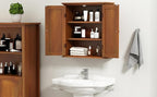 ChooChoo Bathroom Wall Cabinet, Over The Toilet Space Saver Storage Cabinet, Medicine Cabinet with 2 Door and Adjustable Shelves, Cupboard, Navy Blue