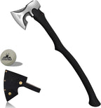 Camping Hatchet -Chopping Axe with Leather Sheath, 28.2" Forged Carbon Steel Wood Splitting Axe for Chopping Camping Survival