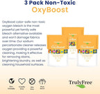 OxyBoost - Oxygen Whitener & Clothes Stain Remover Laundry Detergent Powder with Sodium Percarbonate - Brightens Whites & Safe for Colors - Non-Chlorine, Gentle Yet Powerful - Pack of 3