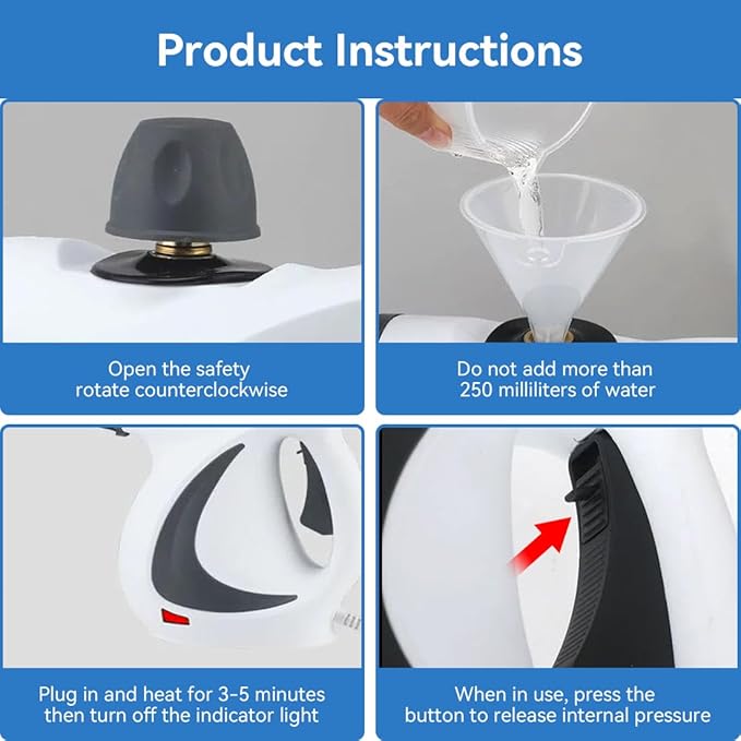 Handheld Steam Cleaner, Pressurized Multi-Surface Steam Cleaner For Home, Large Capacity Portable Steam Cleaners Handheld, All Natural Home Use Steamer, For Cleaning Floor, Upholstery, Car