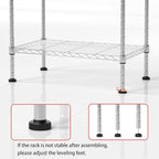 5 Tier Shelving Unit, 176 LBS Per Shelf Height Adjustable Narrow Storage Shelves, Heavy Duty Metal Garage Metal Shelves for Kitchen, Restaurant, Pantry, Laundry, 23"x 13.4"x 59", Chrome