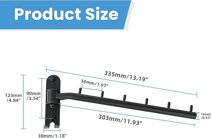 Clothing Racks for Hanging Clothes, Garment Racks Wall Mounted Clothes Bar-Hanger Holder Hooks Heavy Duty Folding Drying Rack Space Saving Clothing Hanging System Closet Storage Organizer